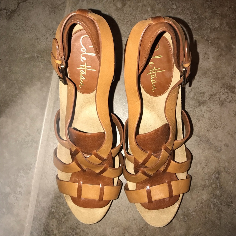 Tan Leather Cole Haan 3” Stack Heel